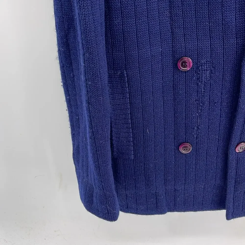 Vintage LR II BY Leroy Knit 100% pure wool double breasted shawl collar cardigan